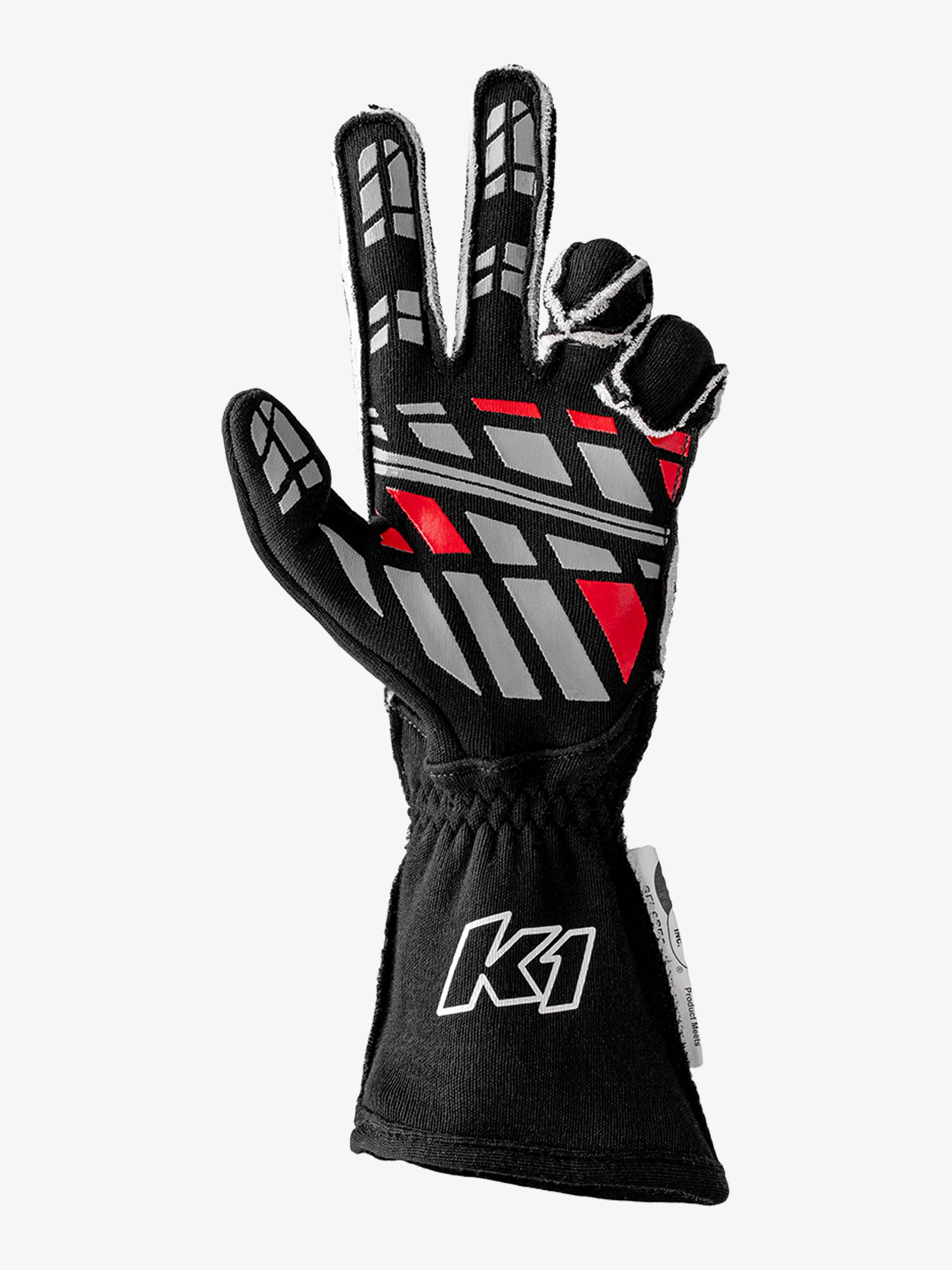 K1 Racegear 23-TR1-N-XL Glove Track1 Black X-Large SFI 5