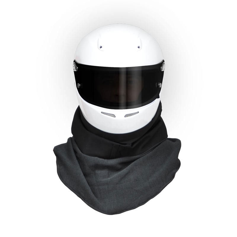full helmet motorcycle skirt by PCI Race Radios the material allows fresh air ventilation while resisting harsh desert sands K1 Helmet Skirt