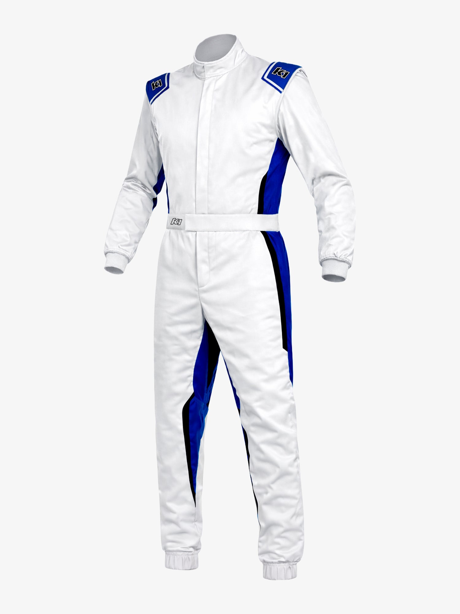 Speed 2 karting suit white blue front