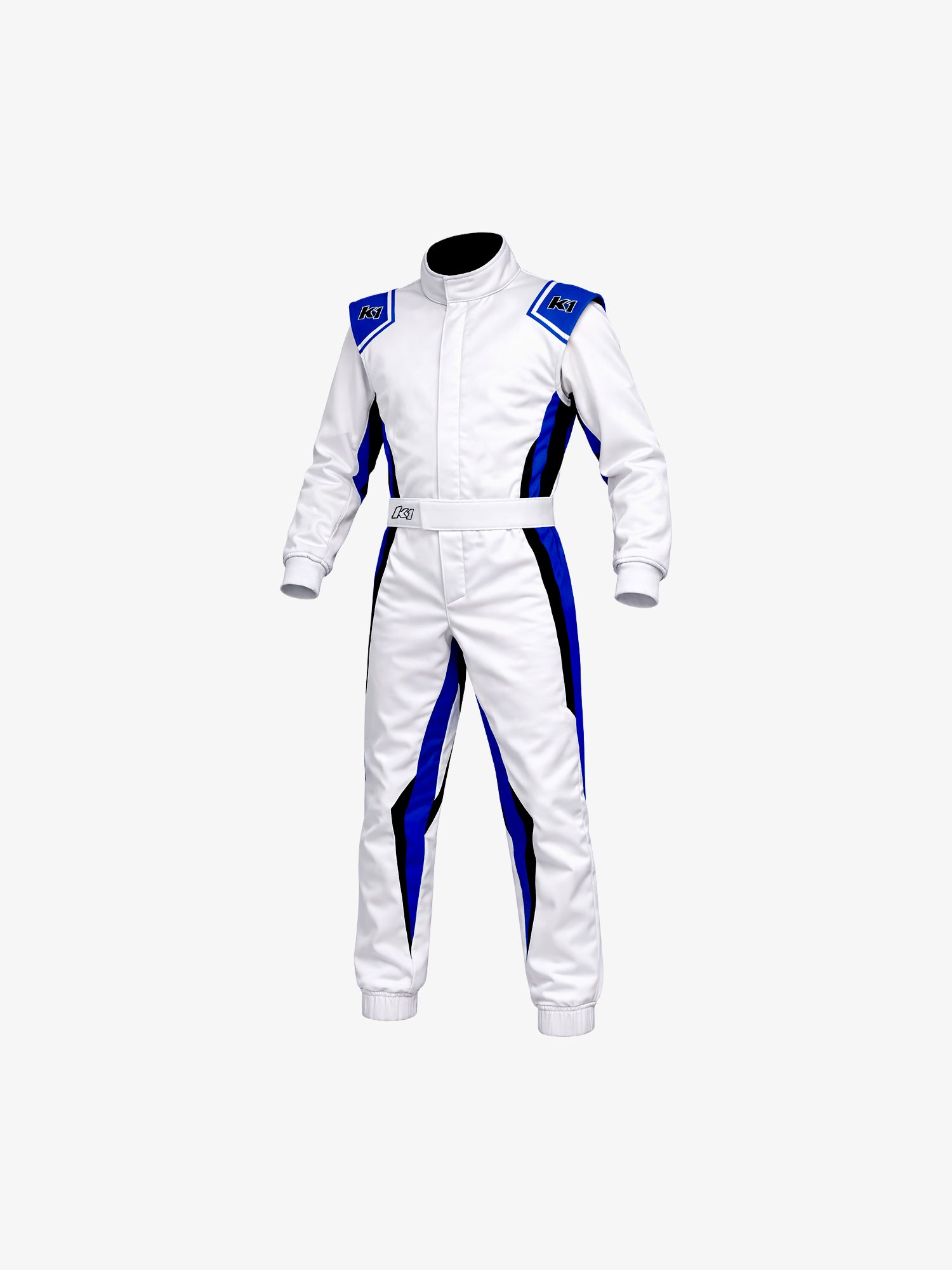 Speed 2 karting suit white blue front