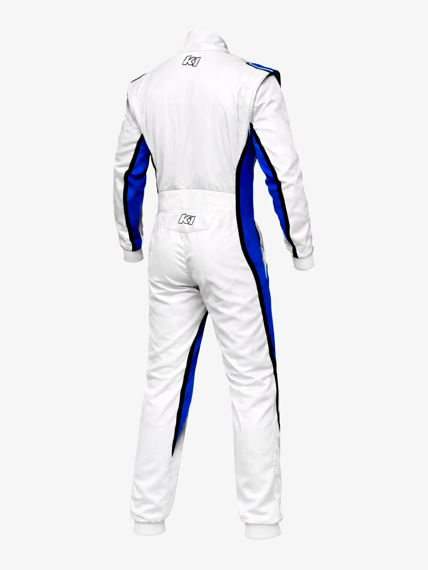 Speed 2 karting suit white blue back
