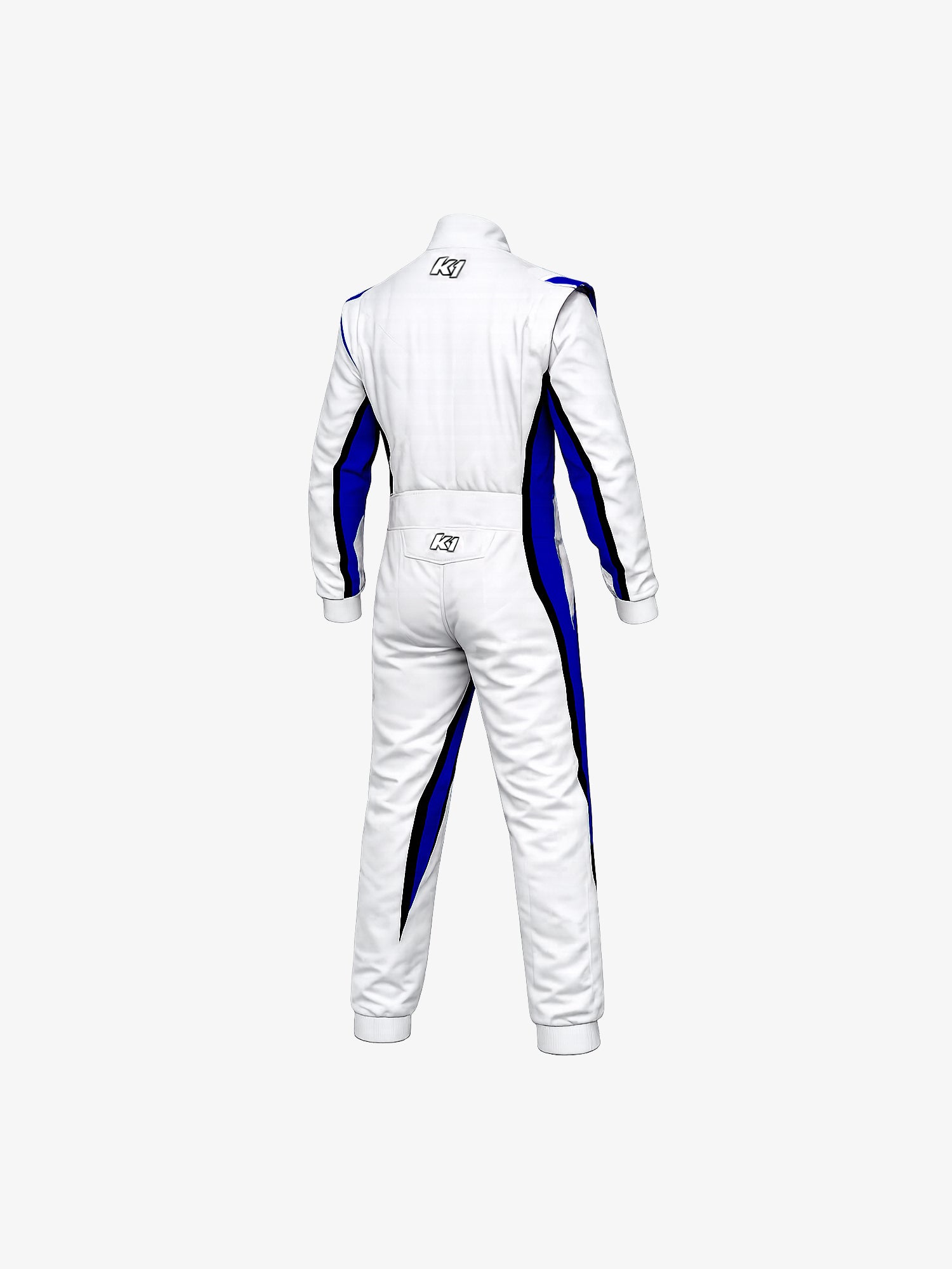 Speed 2 karting suit white blue back