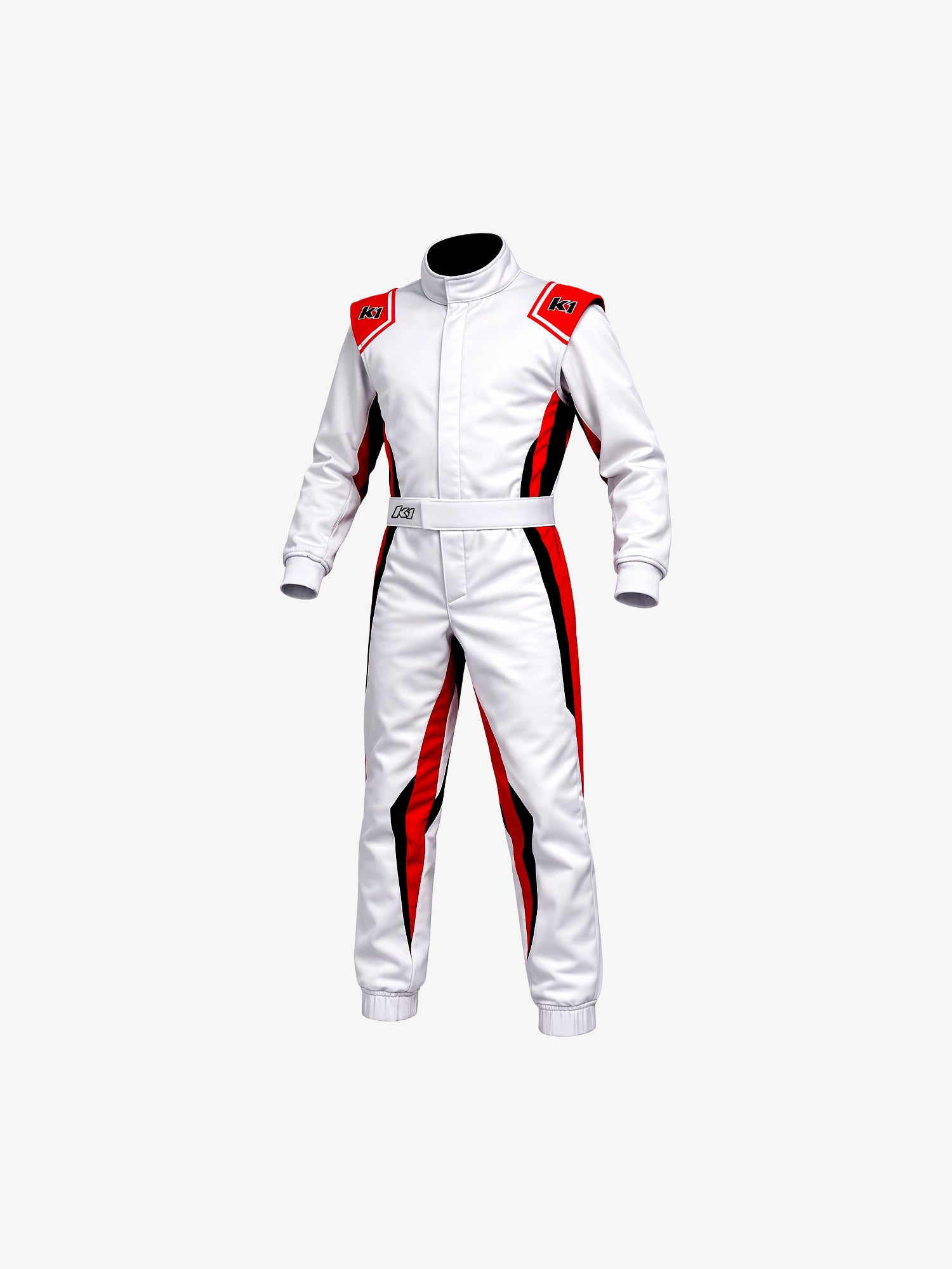 Speed 2 karting suit white red front