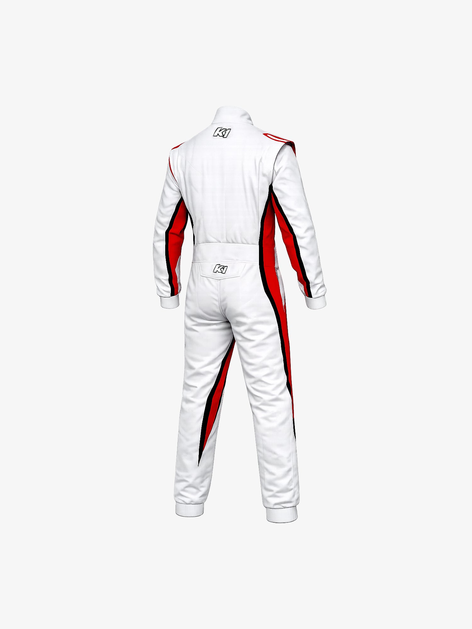 Speed 2 karting suit white red back