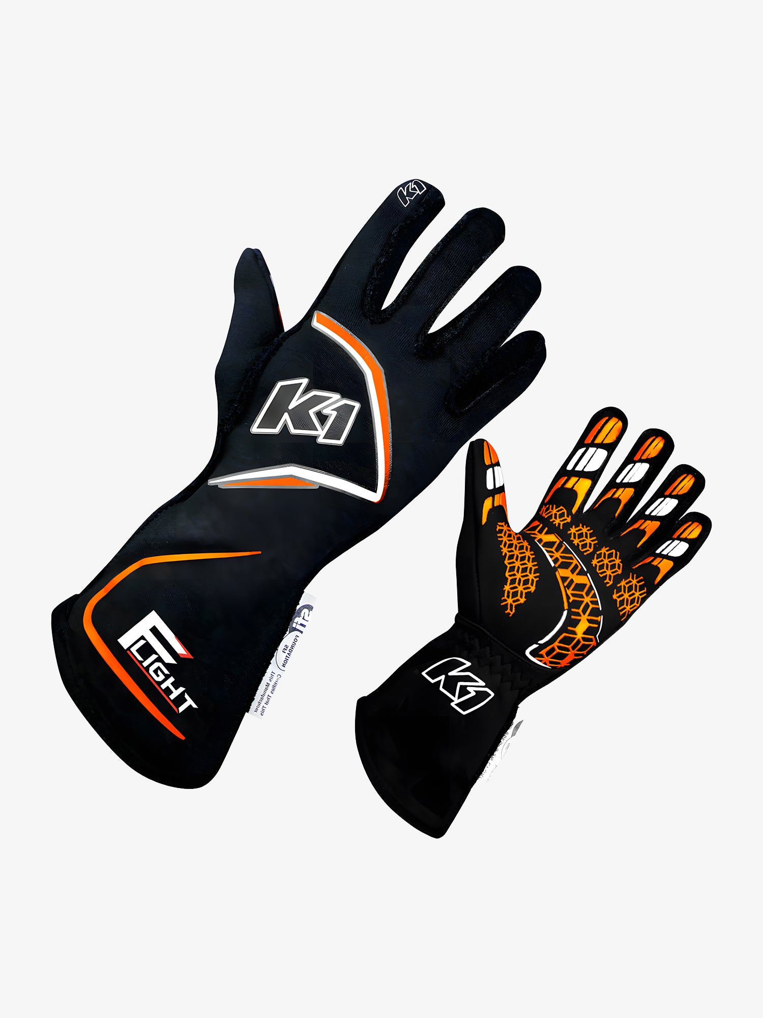 K1 Flight nomex racing gloves flo orange