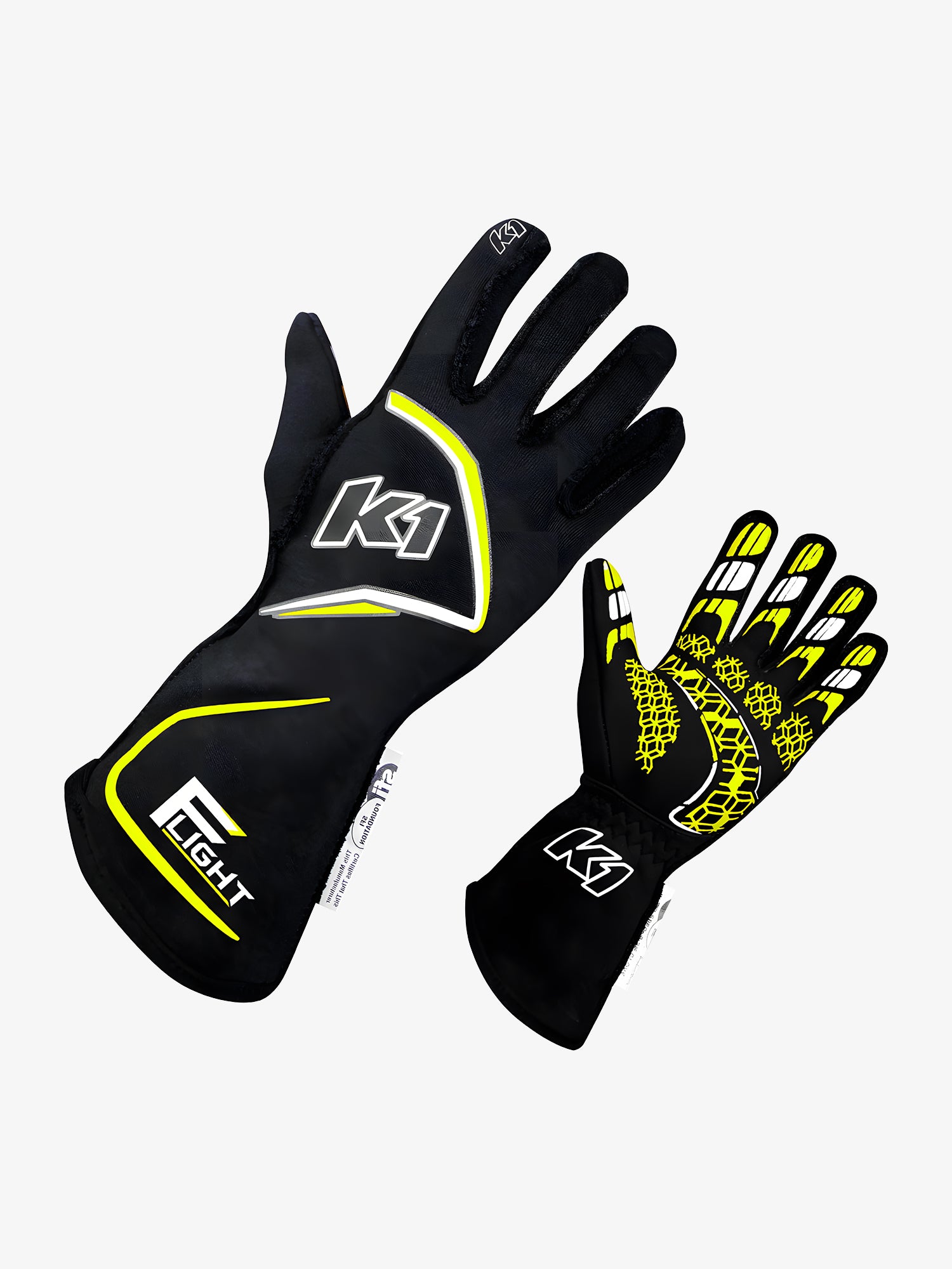 K1 Flight nomex racing gloves yellow