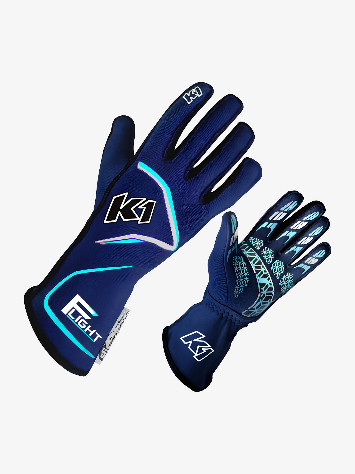 K1 Flight nomex racing gloves blue