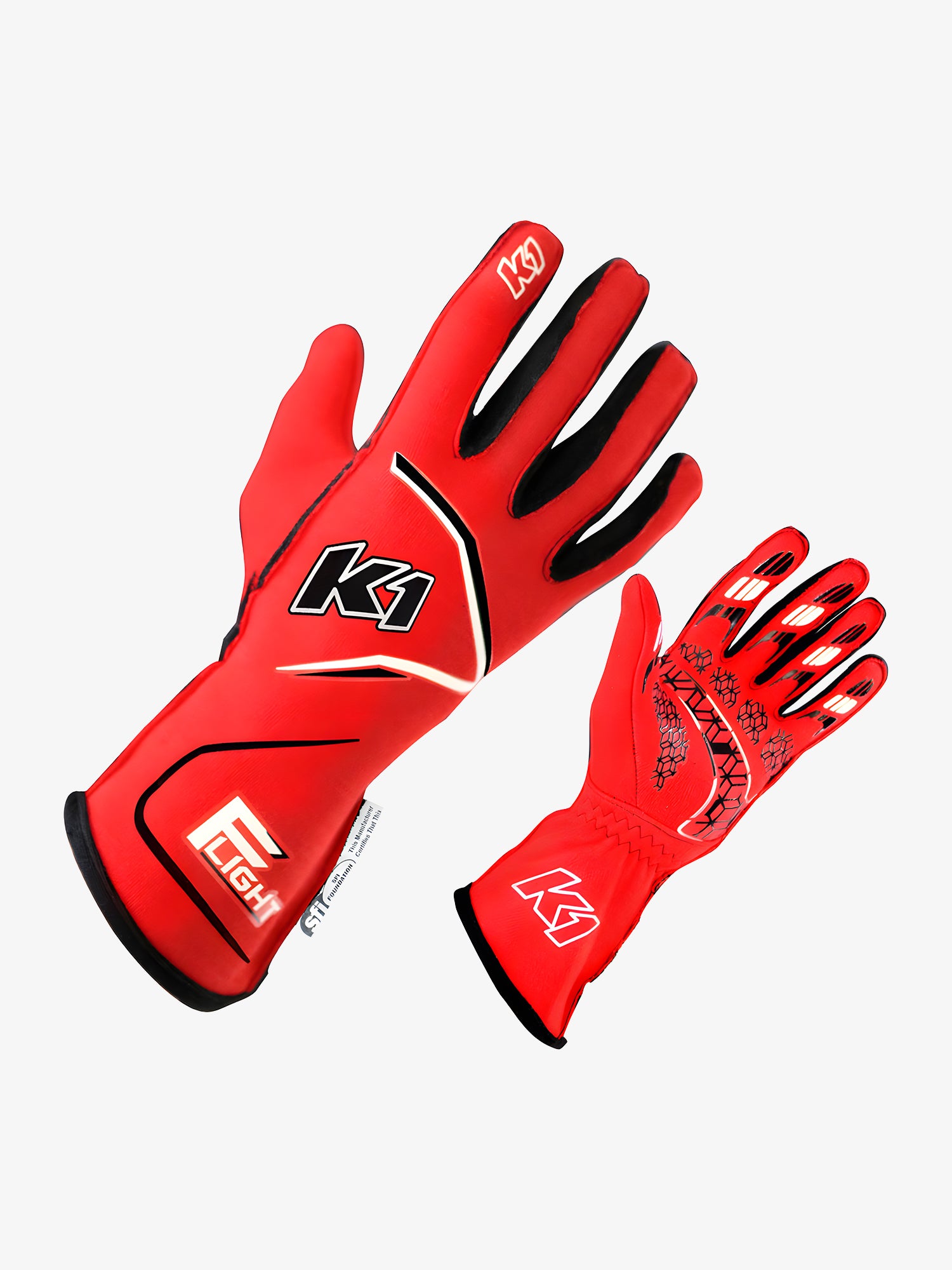K1 Flight nomex racing gloves red