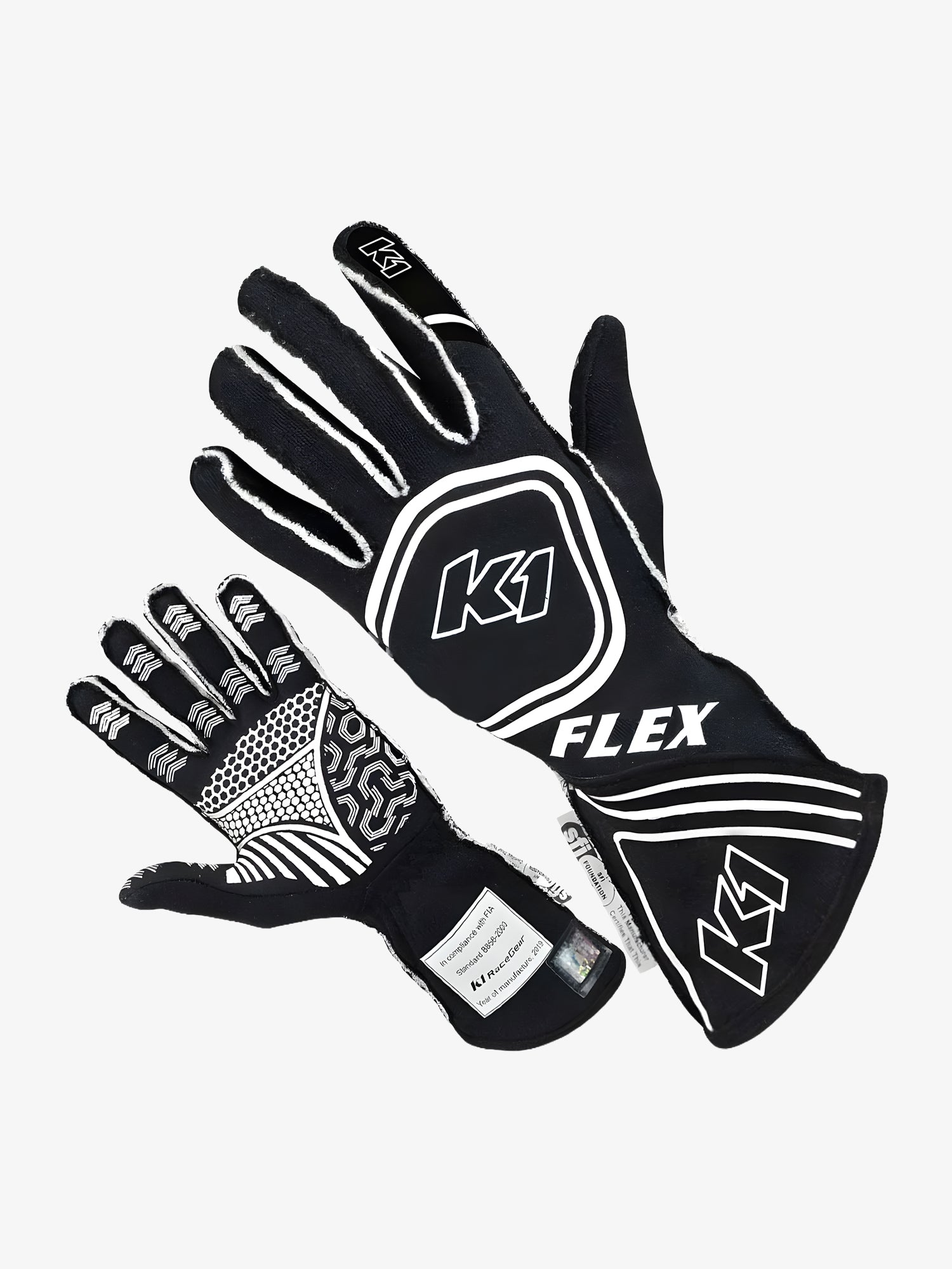 K1 Flex nomex racing gloves black