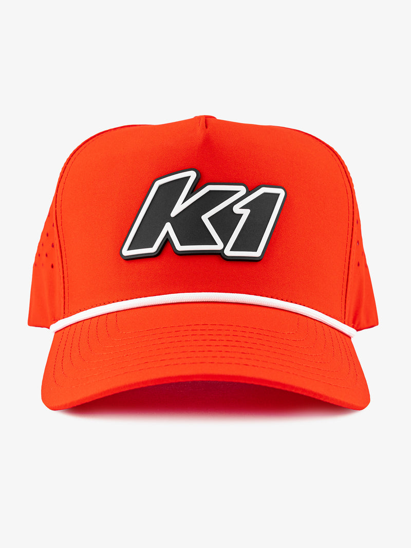 K1 Icon hat red with white rope