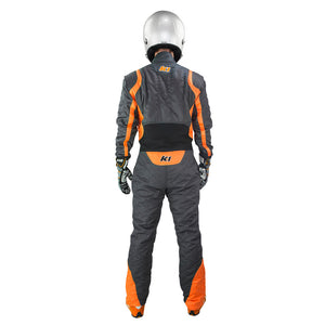 Precision 2 auto racing suit gray/orange back