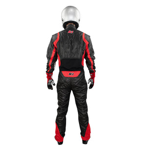 Precision 2 auto racing suit black/red back