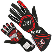 Flex Youth Nomex Racing Gloves in Black and Red