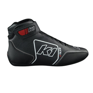 The outside profile of the GTX-1 black nomex racing shoe