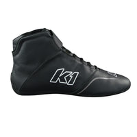 Inside profile shot of the GTX-1 black nomex racing shoe