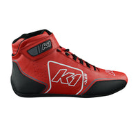 Outside profile shot of the GTX-1 red nomex racing shoe