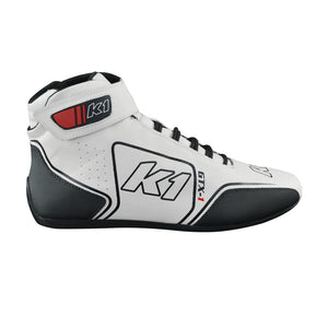 outside profile shot of the GTX-1 white nomex racing shoe