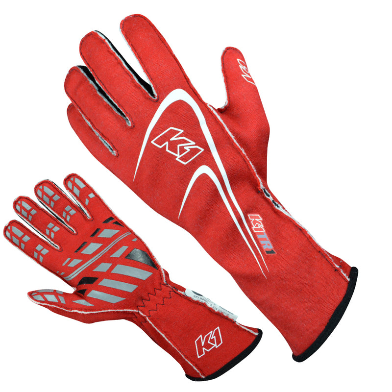 Track 1 Youth Nomex Racing Gloves in Red