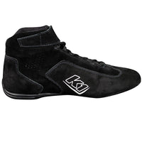 inside profile picture of the challenger nomex racing shoe in black