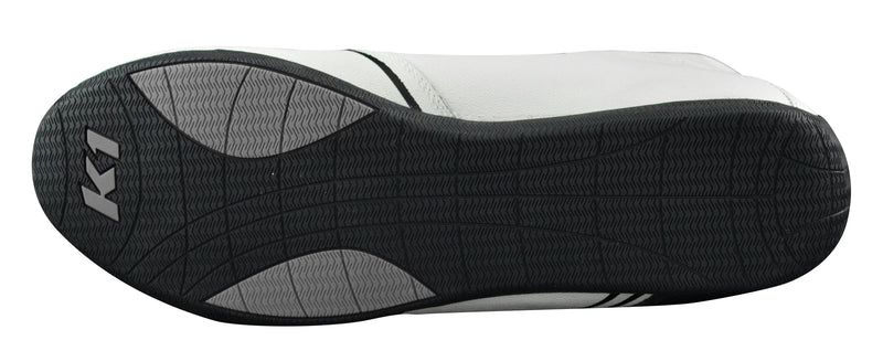 the bottom tread of the GTX-1 white nomex racing shoe